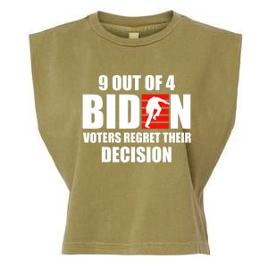 9 Out Of 4 Biden Voter Regret Their Decision Funny Stairs Garment-Dyed Women's Muscle Tee