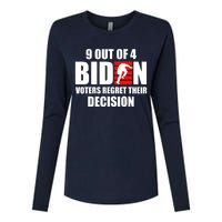 9 Out Of 4 Biden Voter Regret Their Decision Funny Stairs Womens Cotton Relaxed Long Sleeve T-Shirt