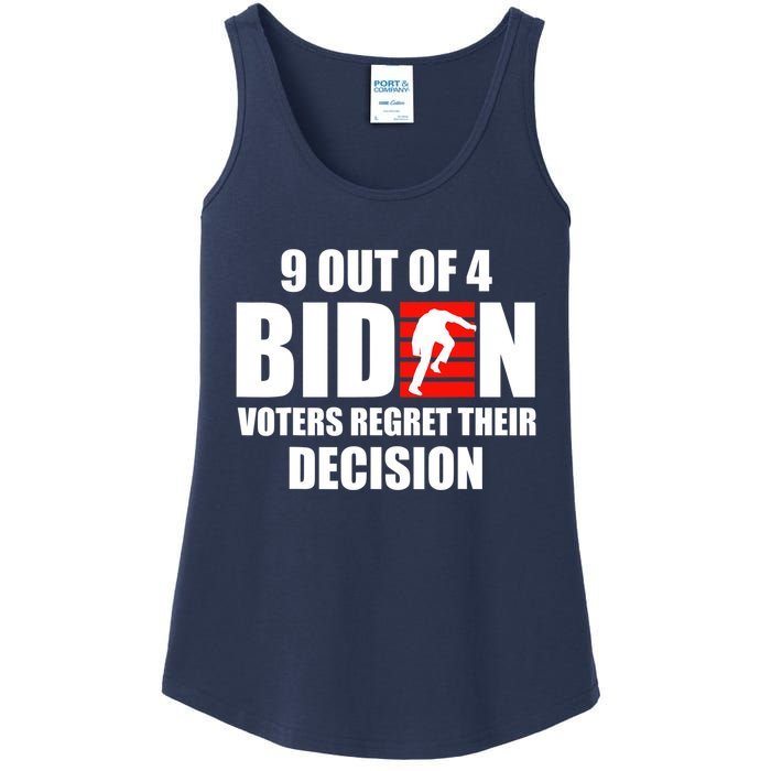 9 Out Of 4 Biden Voter Regret Their Decision Funny Stairs Ladies Essential Tank