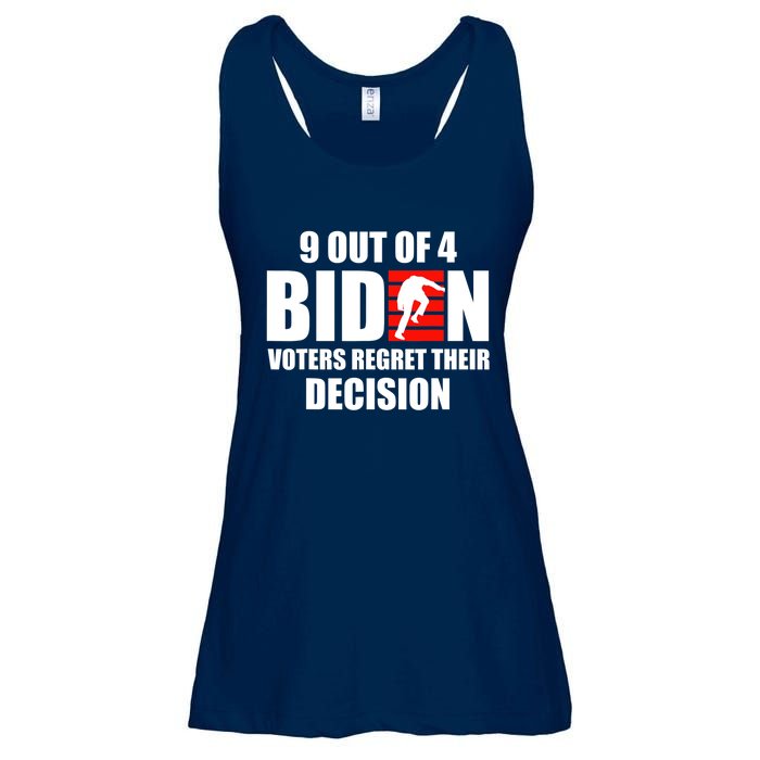 9 Out Of 4 Biden Voter Regret Their Decision Funny Stairs Ladies Essential Flowy Tank