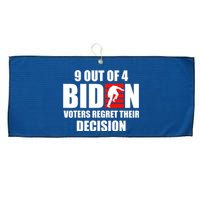 9 Out Of 4 Biden Voter Regret Their Decision Funny Stairs Large Microfiber Waffle Golf Towel