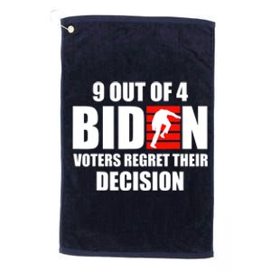 9 Out Of 4 Biden Voter Regret Their Decision Funny Stairs Platinum Collection Golf Towel