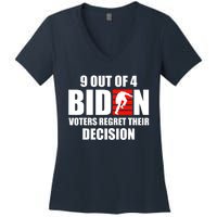 9 Out Of 4 Biden Voter Regret Their Decision Funny Stairs Women's V-Neck T-Shirt