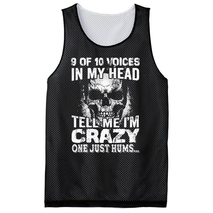 9 Out Of 10 Voices In My Head Tell Me IM Crazy Mesh Reversible Basketball Jersey Tank