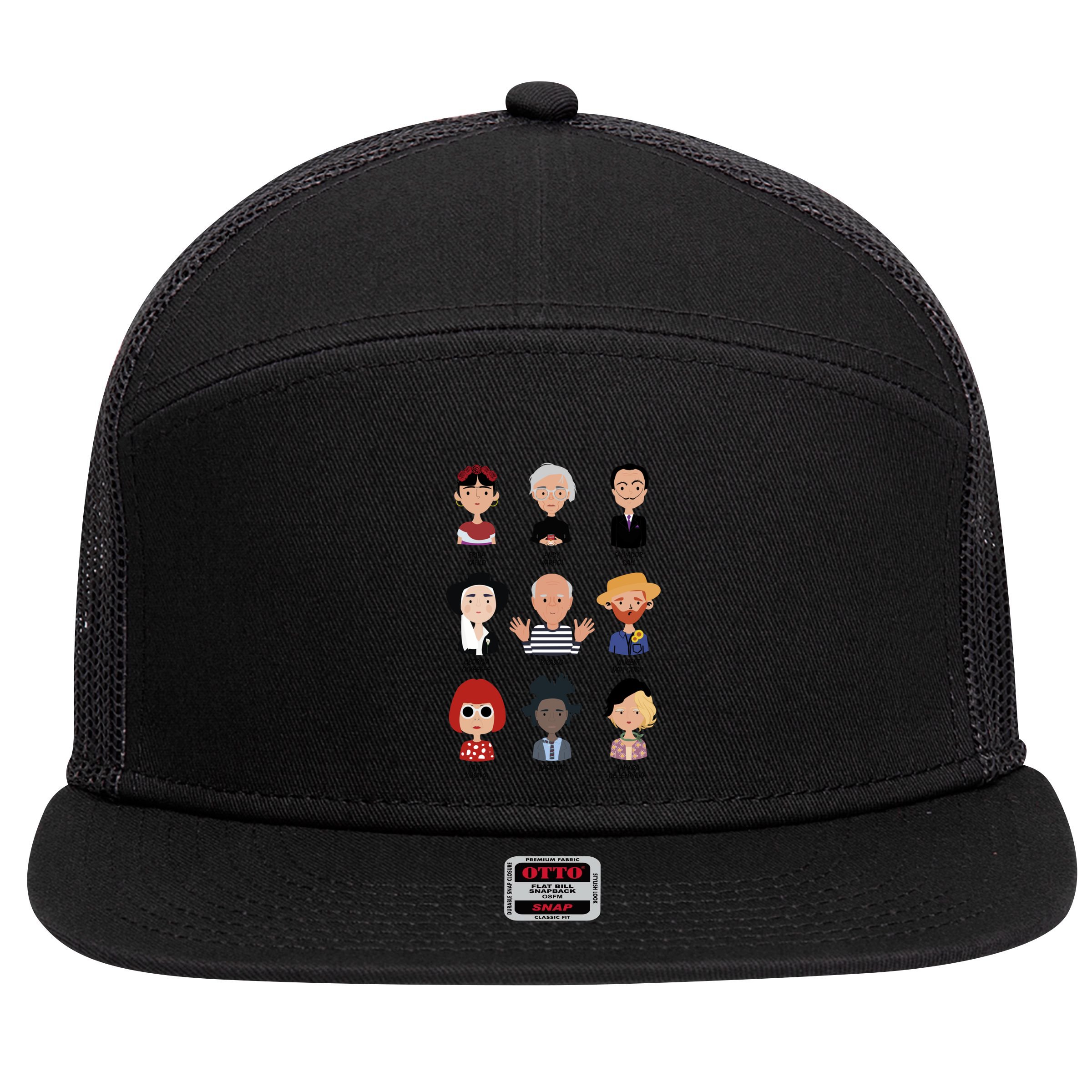 9 Of The Greatest Painters Of All Time 7 Panel Mesh Trucker Snapback Hat