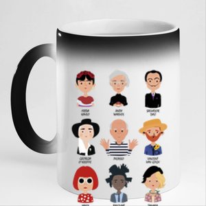 9 Of The Greatest Painters Of All Time 11oz Black Color Changing Mug