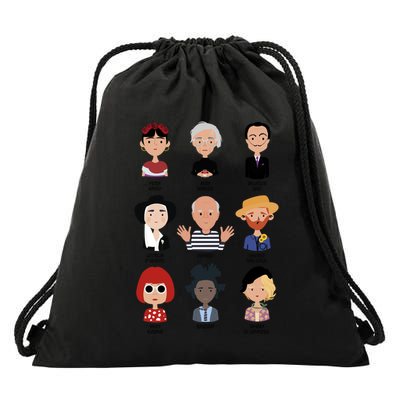 9 Of The Greatest Painters Of All Time Drawstring Bag