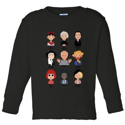 9 Of The Greatest Painters Of All Time Toddler Long Sleeve Shirt