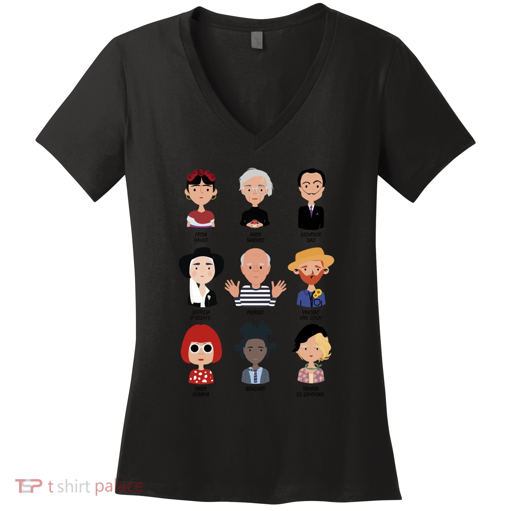 9 Of The Greatest Painters Of All Time Women's V-Neck T-Shirt