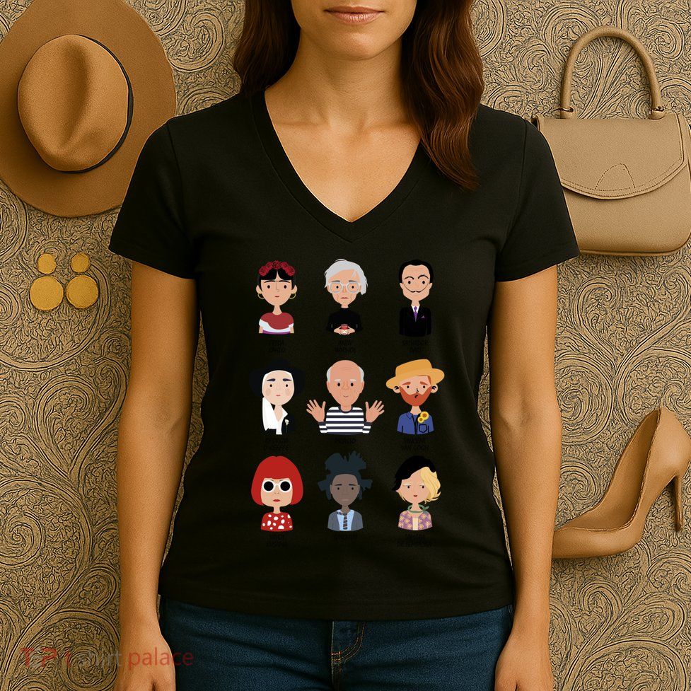 9 Of The Greatest Painters Of All Time Women's V-Neck T-Shirt