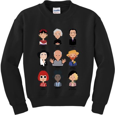 9 Of The Greatest Painters Of All Time Kids Sweatshirt