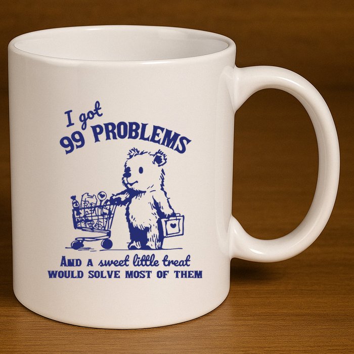 99 Problems And A Sweet Little Treat Would Solve Most Of Them 11oz C Handle Ceramic Mug