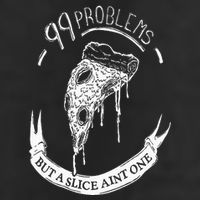 99 Problems But A Slice Ain't One 7 Panel Mesh Trucker Snapback Hat