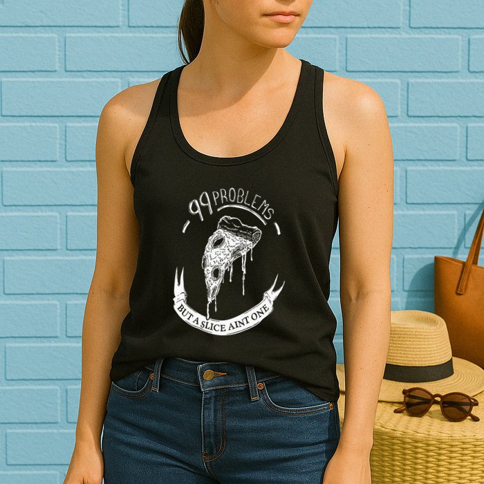 99 Problems But A Slice Ain't One Womens Tank Top