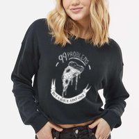 99 Problems But A Slice Ain't One Cropped Pullover Crew