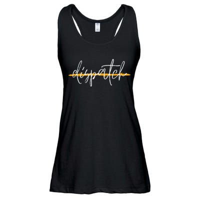 911 Police Dispatcher Thin Gold Line Sheriff Dispatch Life Ladies Essential Flowy Tank
