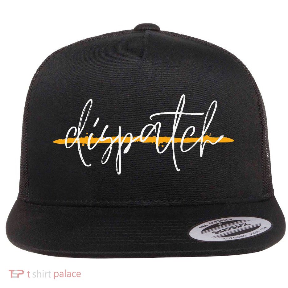 911 Police Dispatcher Thin Gold Line Sheriff Dispatch Life Flatbill Hat