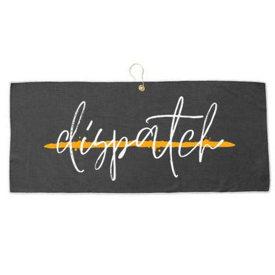 911 Police Dispatcher Thin Gold Line Sheriff Dispatch Life Large Microfiber Waffle Golf Towel