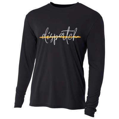 911 Police Dispatcher Thin Gold Line Sheriff Dispatch Life Cooling Performance Long Sleeve Crew
