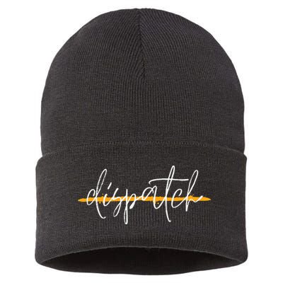 911 Police Dispatcher Thin Gold Line Sheriff Dispatch Life Sustainable Knit Beanie
