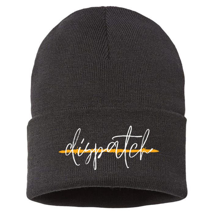 911 Police Dispatcher Thin Gold Line Sheriff Dispatch Life Sustainable Knit Beanie