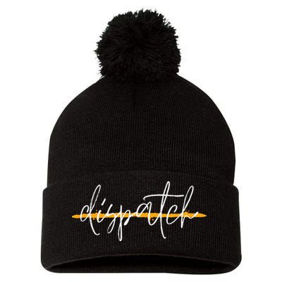 911 Police Dispatcher Thin Gold Line Sheriff Dispatch Life Pom Pom 12in Knit Beanie