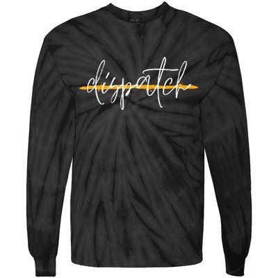 911 Police Dispatcher Thin Gold Line Sheriff Dispatch Life Tie-Dye Long Sleeve Shirt