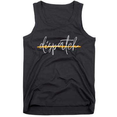 911 Police Dispatcher Thin Gold Line Sheriff Dispatch Life Tank Top