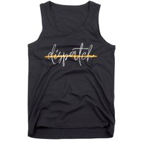 911 Police Dispatcher Thin Gold Line Sheriff Dispatch Life Tank Top