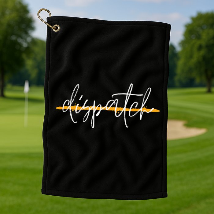 911 Police Dispatcher Thin Gold Line Sheriff Dispatch Life Golf Towel