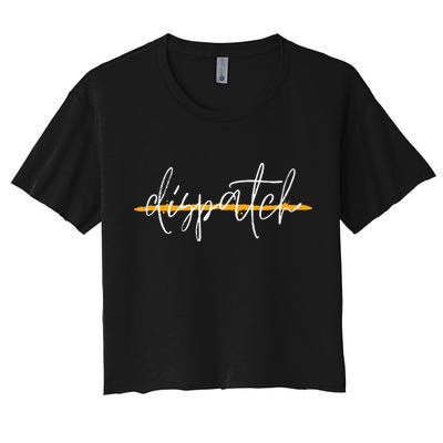911 Police Dispatcher Thin Gold Line Sheriff Dispatch Life Crop Top