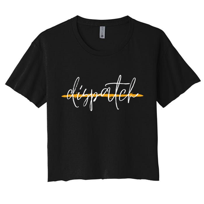 911 Police Dispatcher Thin Gold Line Sheriff Dispatch Life Crop Top