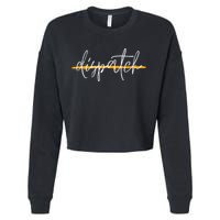 911 Police Dispatcher Thin Gold Line Sheriff Dispatch Life Cropped Pullover Crew
