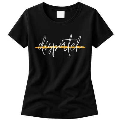 911 Police Dispatcher Thin Gold Line Sheriff Dispatch Life Womens T-Shirt