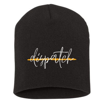 911 Police Dispatcher Thin Gold Line Sheriff Dispatch Life Short Acrylic Beanie