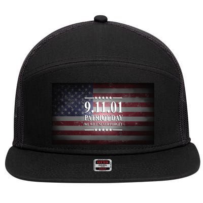 9.11.01 Patriot Day 20th Anniversary 7 Panel Mesh Trucker Snapback Hat