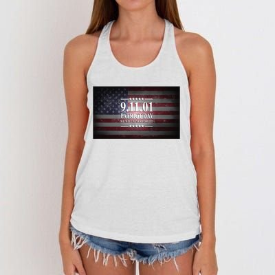 9.11.01 Patriot Day 20th Anniversary Women's Knotted Racerback Tank