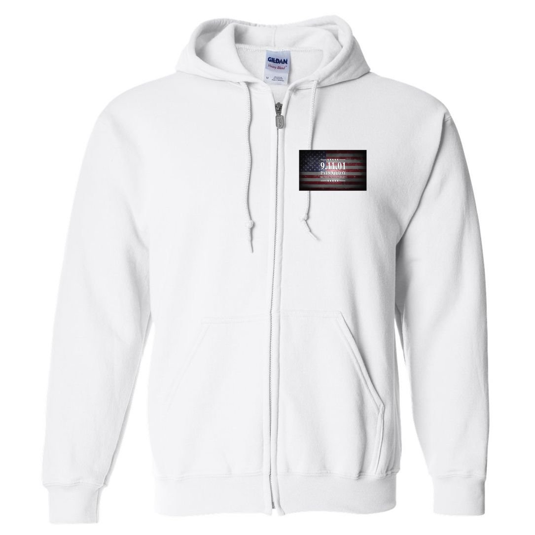 9.11.01 Patriot Day 20th Anniversary Full Zip Hoodie