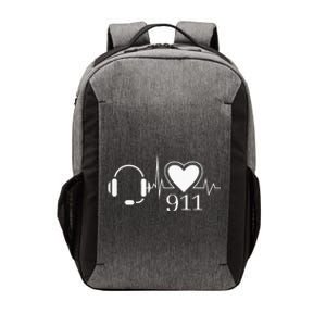 911 Police Dispatcher Thin Gold Line Heartbeat Law Enforcemt Vector Backpack