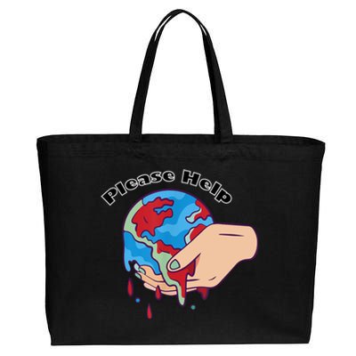 9krys Please Help Earth Planet Be Save Cotton Canvas Jumbo Tote