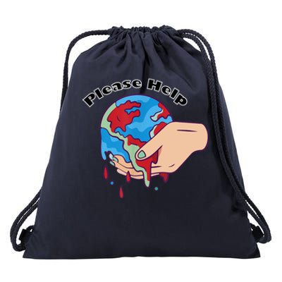 9krys Please Help Earth Planet Be Save Drawstring Bag