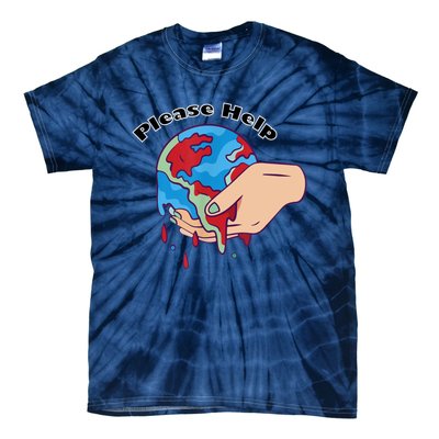 9krys Please Help Earth Planet Be Save Tie-Dye T-Shirt