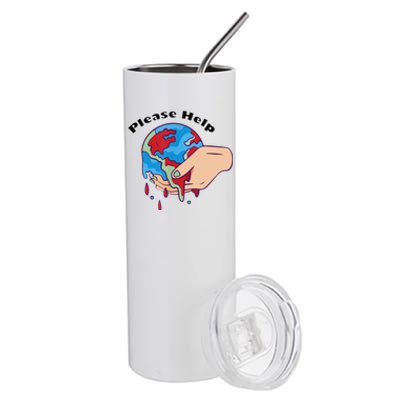 9krys Please Help Earth Planet Be Save Stainless Steel Tumbler