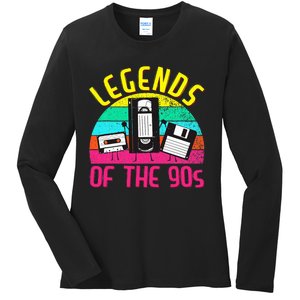 90s Party Outfit For Women &  90S Costume Legends 90s Ladies Long Sleeve Shirt