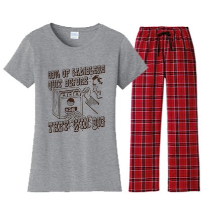 99 Percent Of Gamblers Quit Before They Win Big Women's Flannel Pajama Set