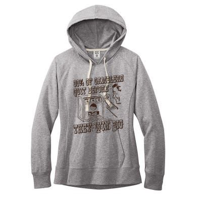 99 Percent Of Gamblers Quit Before They Win Big Women's Fleece Hoodie