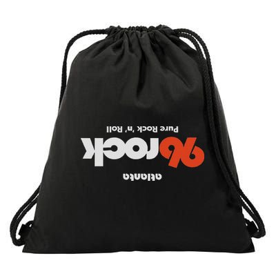 96 Rock Atlanta Upside Down Dark Drawstring Bag