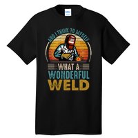  90s Retro Distressed Sunset I Think To Myself What A Wonderful Weld Welder Design Tall T-Shirt