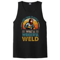  90s Retro Distressed Sunset I Think To Myself What A Wonderful Weld Welder Design PosiCharge Competitor Tank