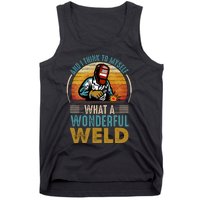  90s Retro Distressed Sunset I Think To Myself What A Wonderful Weld Welder Design Tank Top